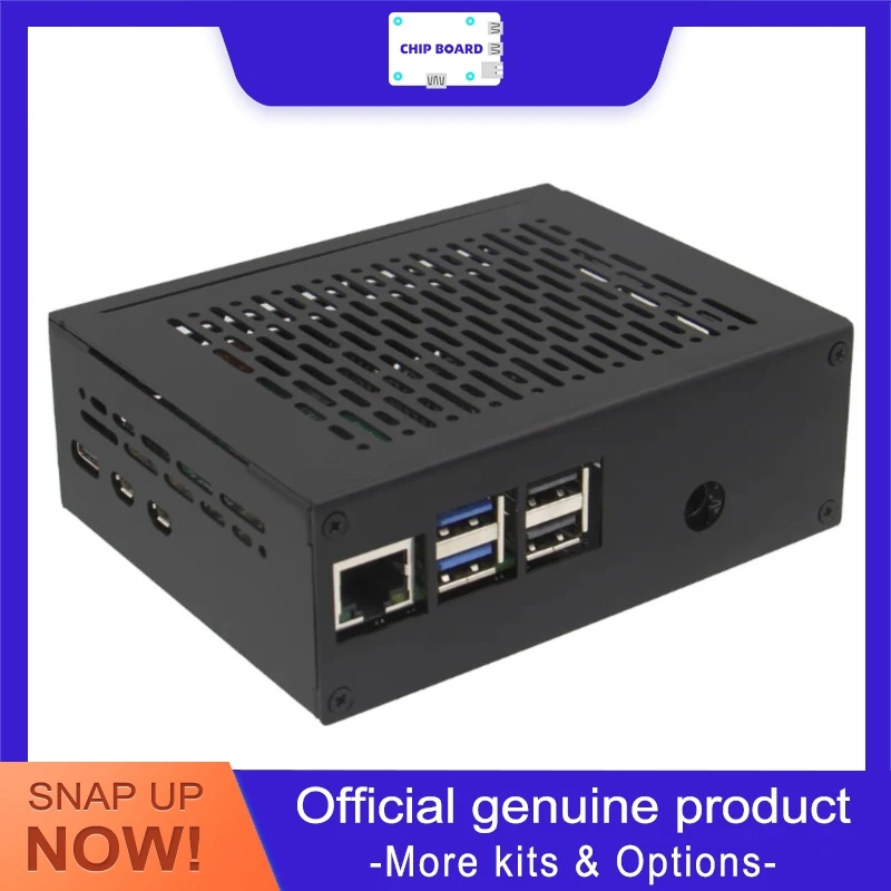 

Алюминиевый корпус Geekworm X1011-C1 для Raspberry Pi 5, совместим с X1011 Shield, прочный металлический защитный чехол