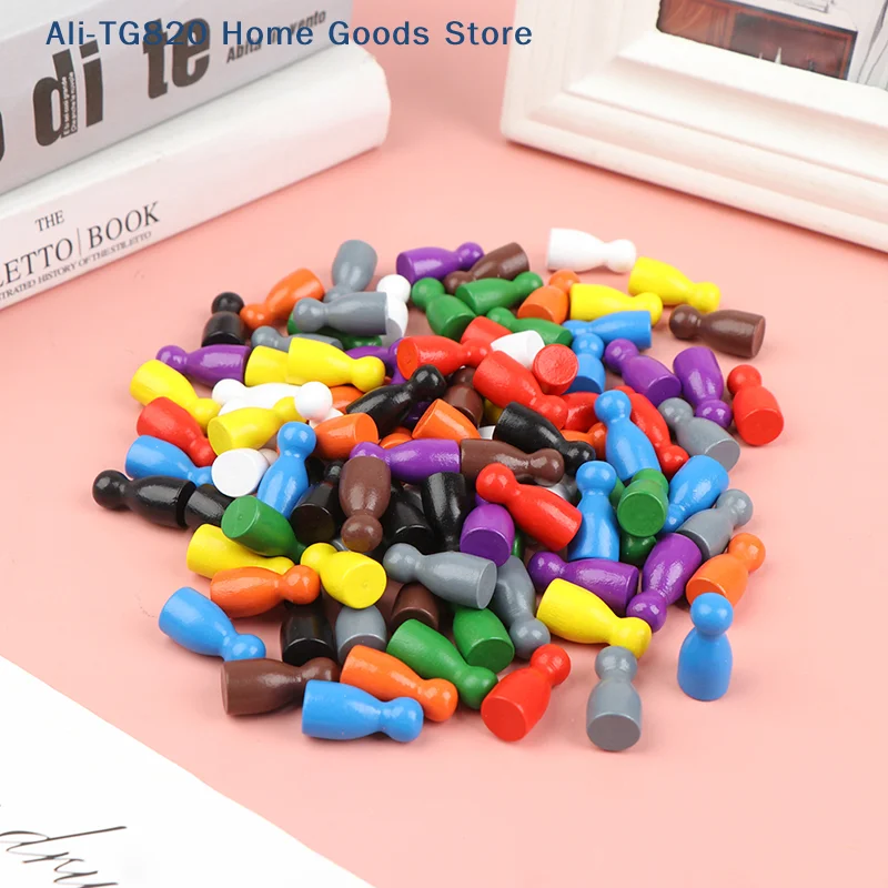 [TG820]100PCS Diameter Pawn Wooden Pawn Pieces Chess BoardGame Accessories MarkingColor