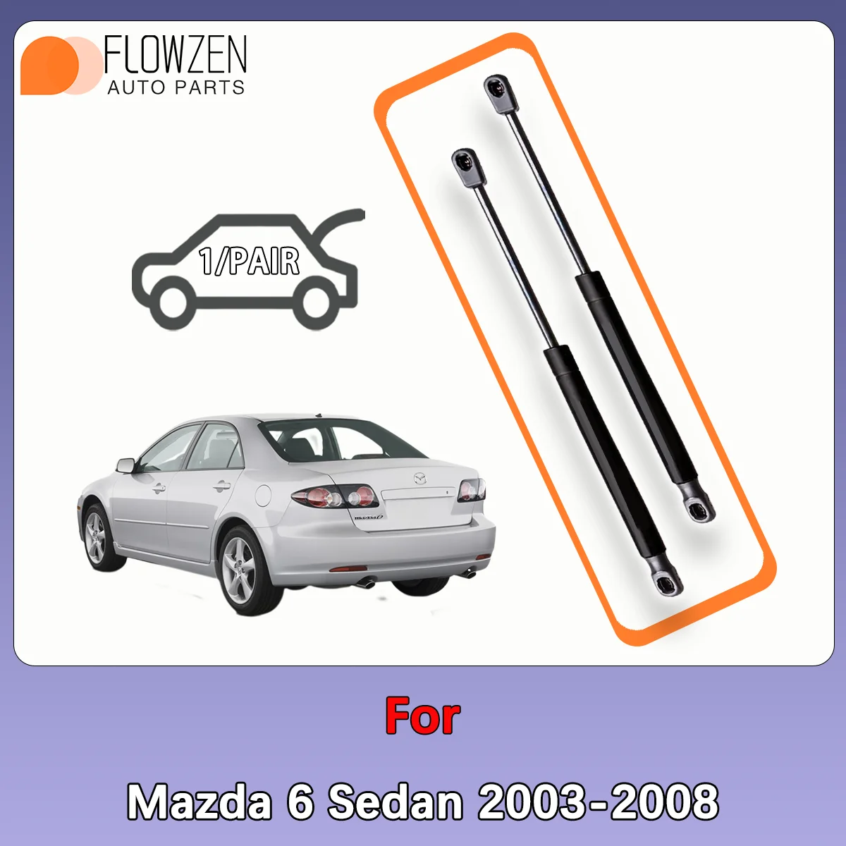 

Газовые стойки багажника, пружинная планка для Mazda 6, седан 2003-2008, задняя амортизационная стойка, нажимной стержень, цветной стиль OE AP1074Q SG404018