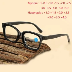 -0.5 -0.75 To -6.0 Anti Blue Light Square Prescription Spectacles Women Men Spring Leg Farsightedness Glaasses +0.5 +1.0 To +4.0