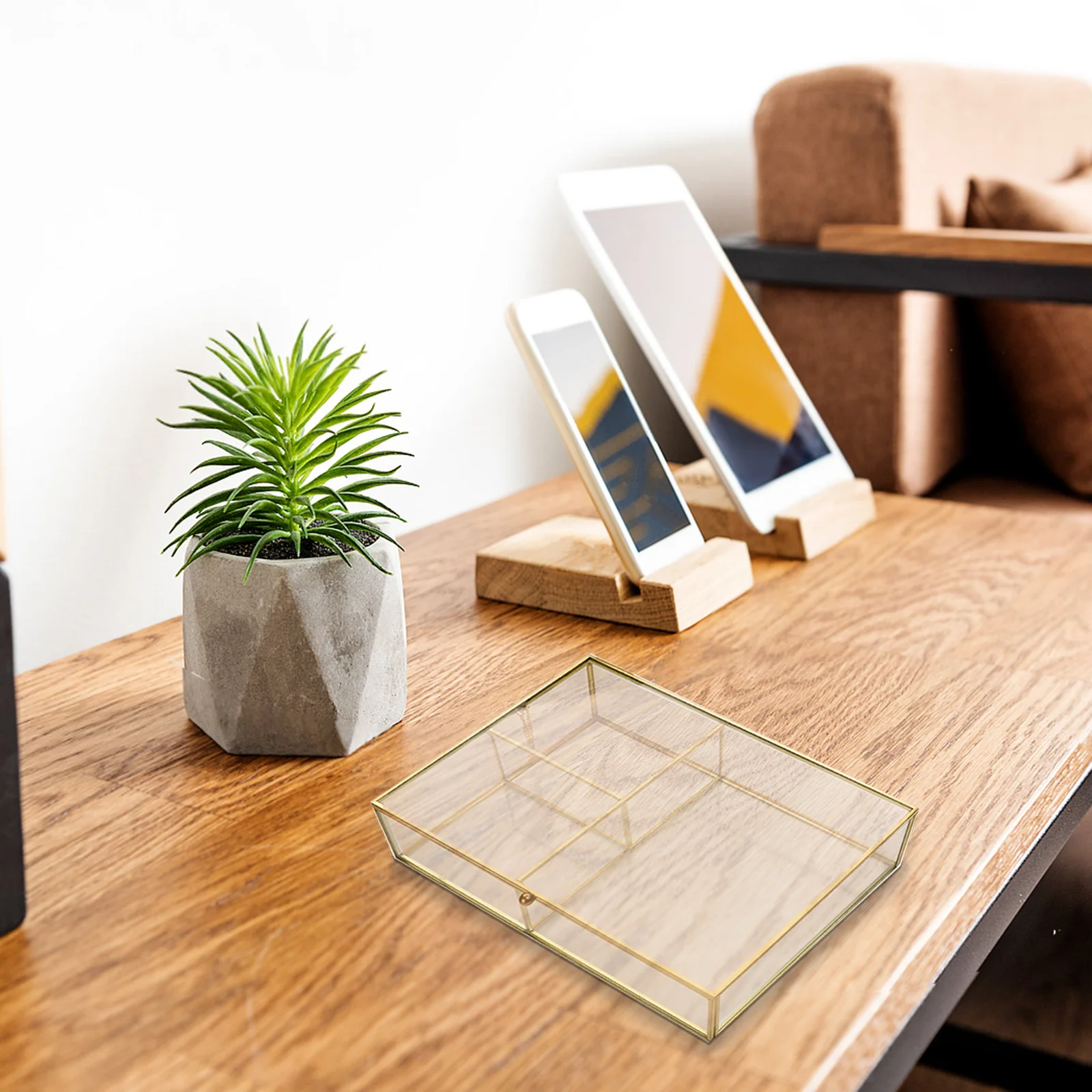 

Элегантный стеклянный органайзер для шкатулки для драгоценностей для ожерелья, серег, браслета, хранения свадебных, помолвок, рождественского подарка, размер S