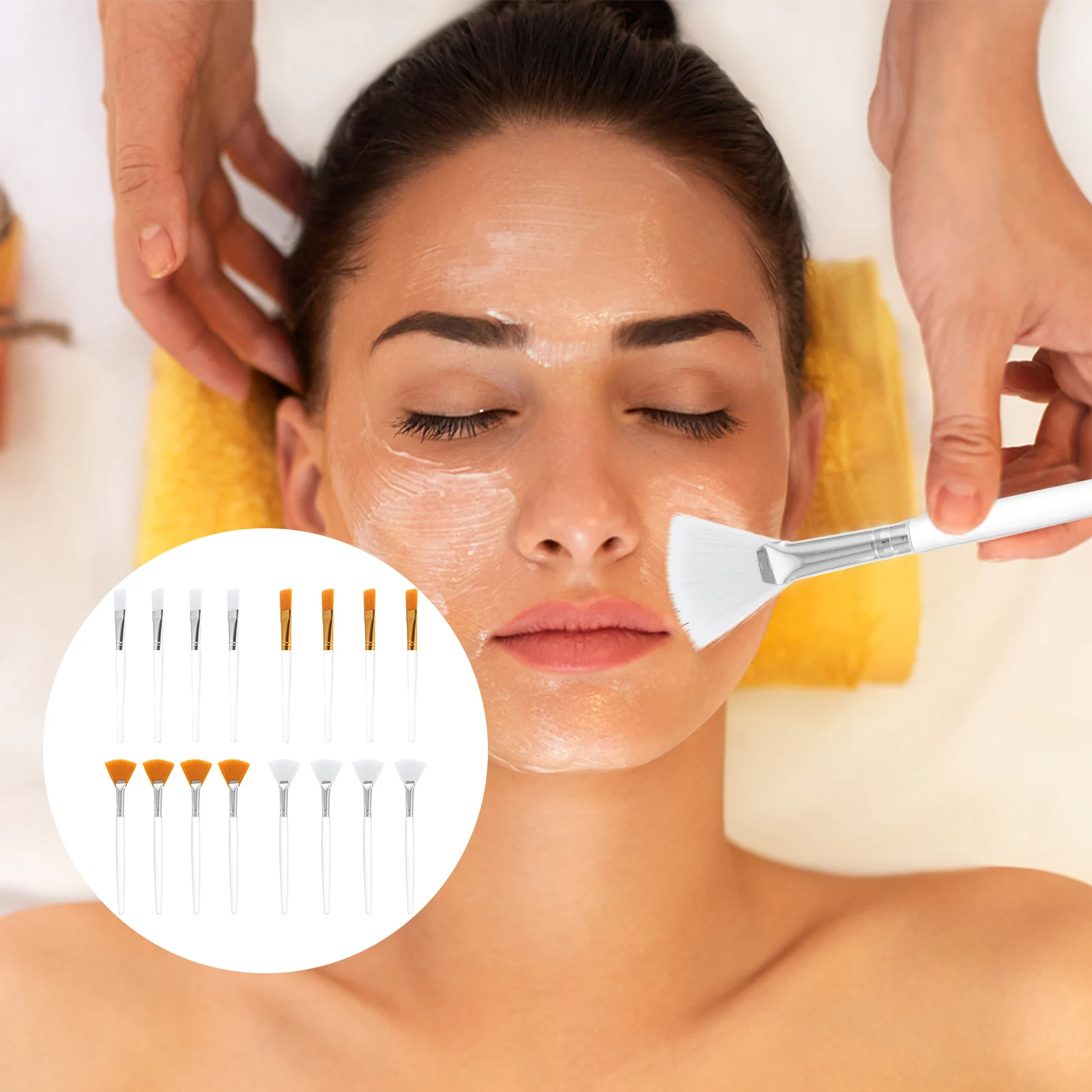 16 Uds aplicador Facial ventilador aplicador Facial herramientas de belleza cuidado de la piel cara barro mascarilla cepillo arcilla máscara cepillo conjunto