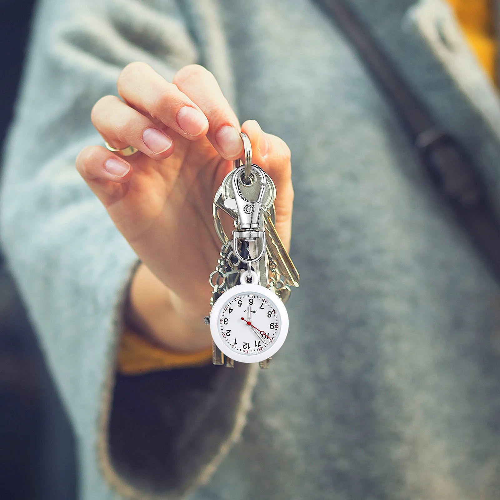 

Nurse Accessories Watch Stainless Steel White Buckle Hanging Pocket Watch Material Hanging Pendant Vintage Metal Student