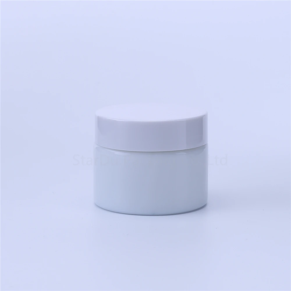 180pcs 50g White Glass Cream Jars Cosmetic Packaging With Lid Plastic Caps & Inner Liners Round Empty Small Glass Jars