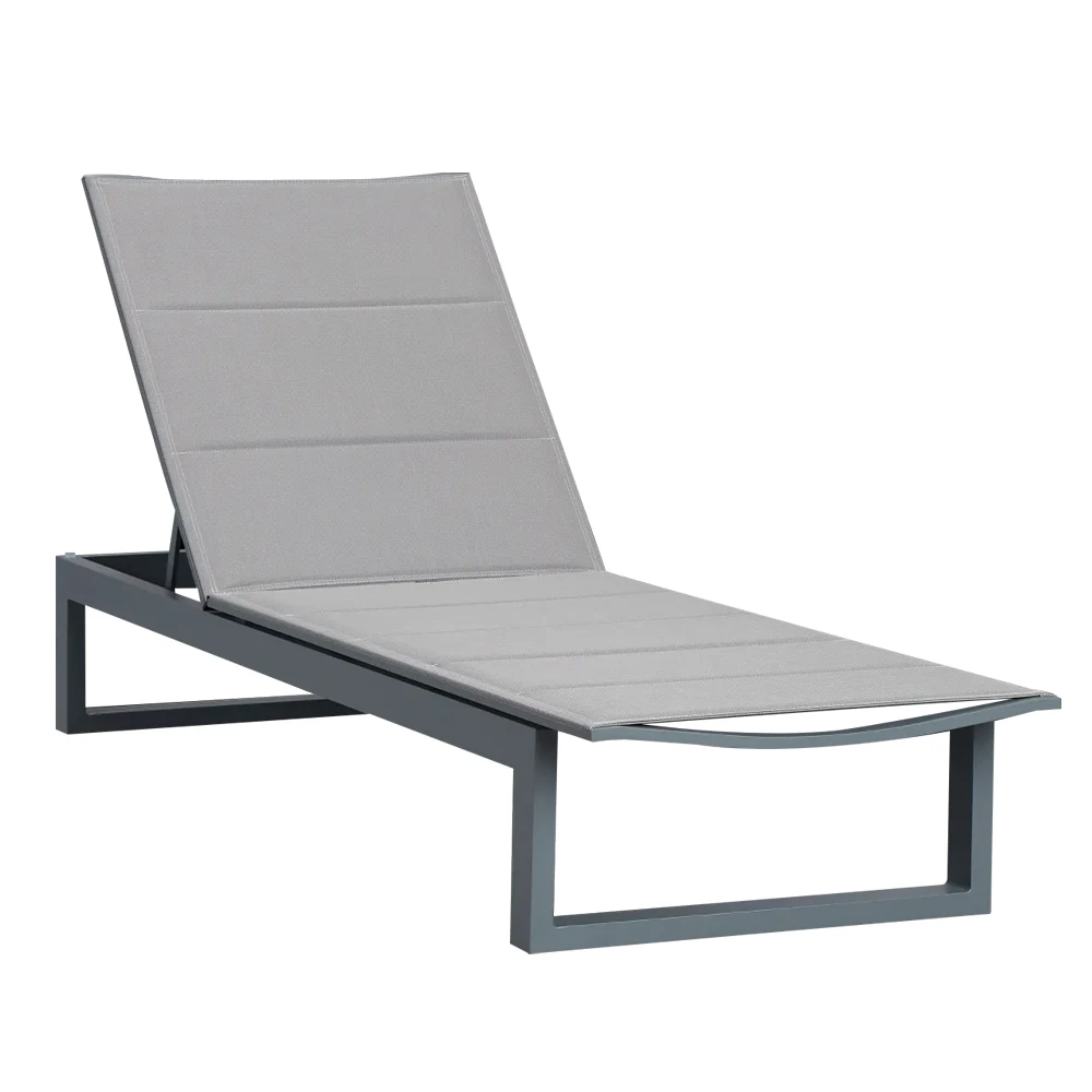 

Aluminum Five-Position Adjustable Back Folding Lounger Lounge Chair Sunbed Garden Outdoor Furniture Beach Leisure Villa Casual