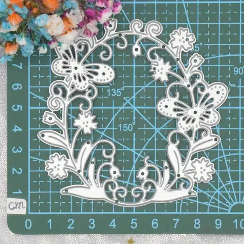 DIY स्क्रैपबुकिंग कार्ड बनाने वाले पेपर क्राफ्ट के लिए 1 पीस तितली फूल अंडाकार फ्रेम मेटल कटिंग डाइज़ 8 best sales तितली मर जाती है - №6