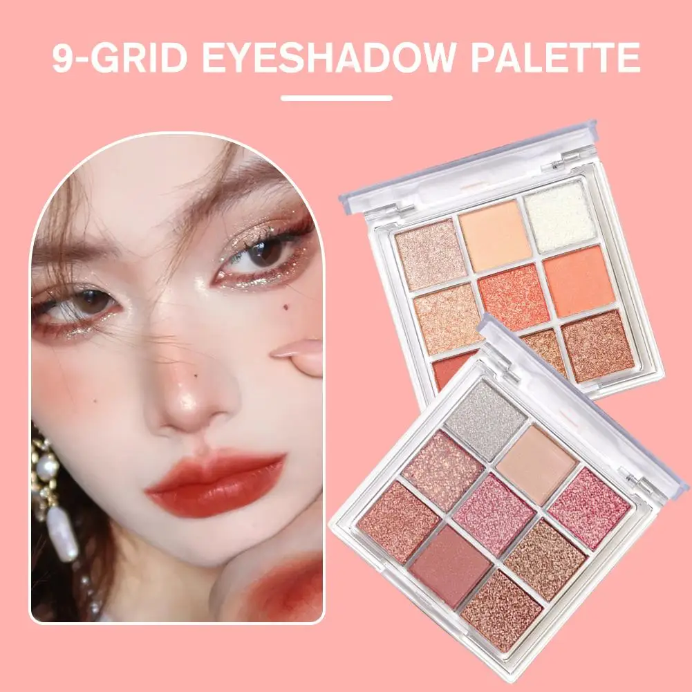 9 Colors Eyeshadow Palette Diamond Pearlescent Matte Makeup Eyes Charming Shimmer Shadow Cosmetic Eye Eye Contour O2S3