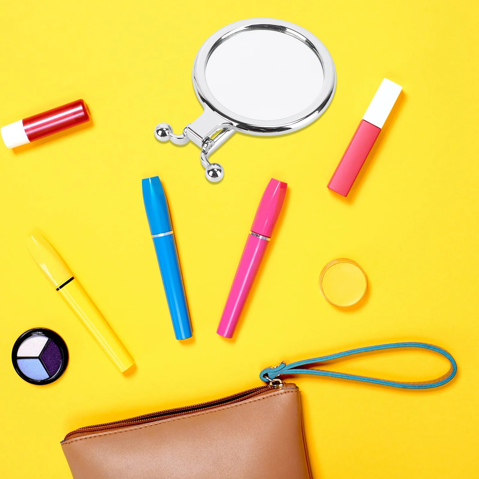 1 stuks make-upspiegel opvouwbare ronde compacte mini draagbare lichtgewicht heldere spiegel voor reizen thuis salon gebruik premium