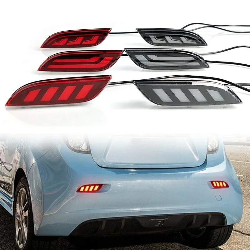 

For Chevrolet SPARK 2Pcs Car LED Rear Bumper Lights Reflector DRL Dynamic Turn Signal Driving Brake Light 12V Daylight Accessory