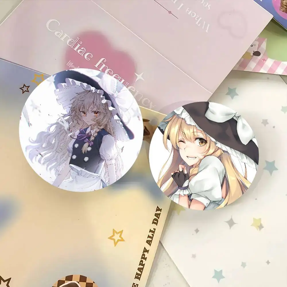 Marisa Kirisame Comic Game Touhou P-Project Cartoon Style Badge Brooches On Backpack Decoration Round Enamel Pins For Accessorys