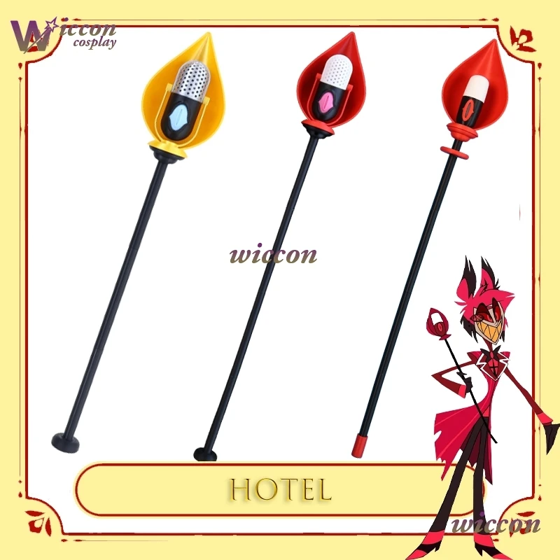 نينو فندق Alastor قصب تأثيري الدعامة أنيمي الزي جودة عالية تصميم مثير تأثيري فندق زي الميكروفونات الدعائم الملحقات #6