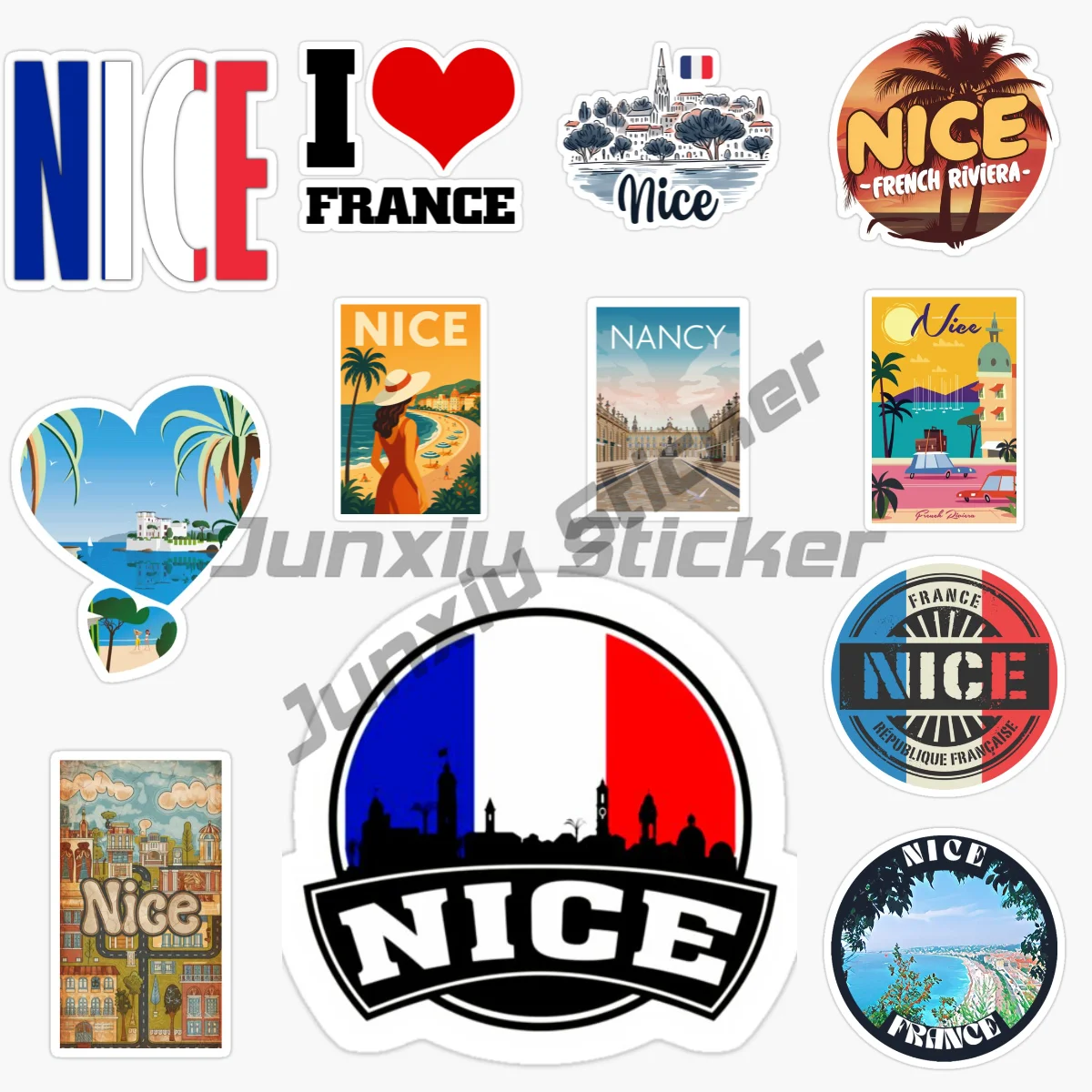 Nice  France Scenic Travel Vinyl Self-adhesive Car Sticker-Any Size Scratch-Proof Sunscreen