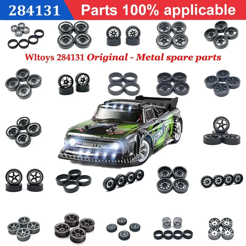 4pcs Wheel Tires Tyre Upgrade Parts Rubber Wheel Tyre Replacement RC Car Wheel Tires Accessories for Wltoys 1/28 284131 K969