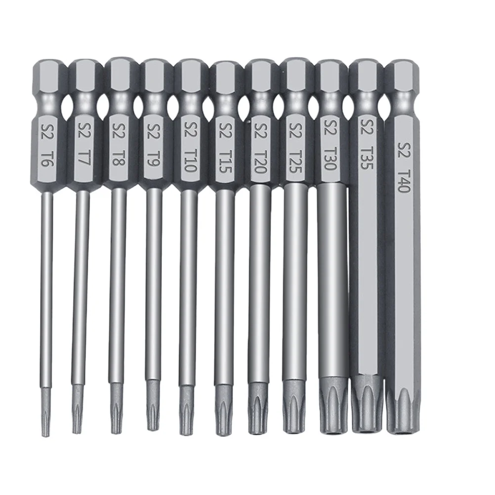 

11pcs Bit Set 1/4 Inch 75Mm Magnetic Screwdriver Bits For Electric Drill -T40 Security Tool Kit Hand Tools