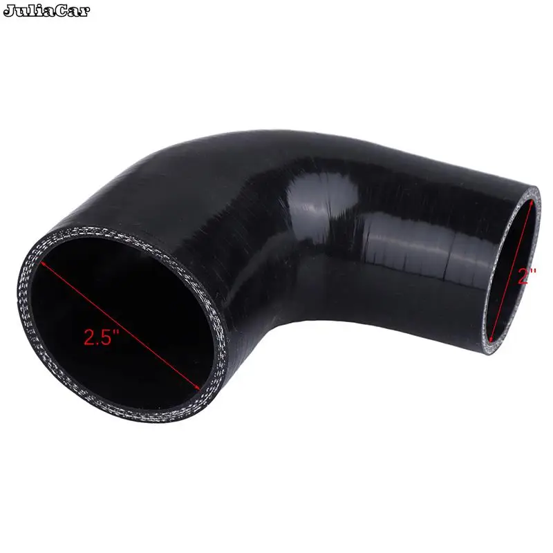 

Силиконовый редуктор на 90 градусов с диагональю от 2,5 до 2 дюймов (от 63 мм до 51 мм), черный