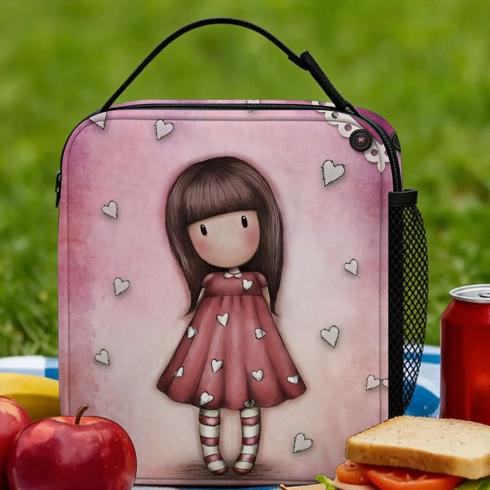

Cartoon Insulated Lunch Bag Thermal Bag Reusable,Lunch Container S-Santoro G-Gorjuss Large Tote Lunch Box Men Women Travel