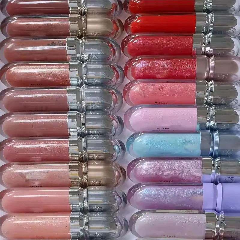 Novo brilho labial de duas cabeças, transparente, durável, copo antiaderente, espelho, batom, leite, chá, pasta de feijão, maquiagem labial