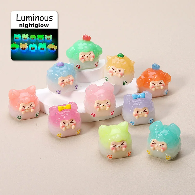 Luminous Gradient Lucky Dango KIKI Mini Figure Cute Cartoon Creative Ornament Decorative Accessories