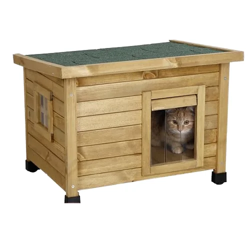 Wholesale Pet Shelter Outdoor Cat House with Bitumen Roof and Adjustable Legs for Garden or Porch Use