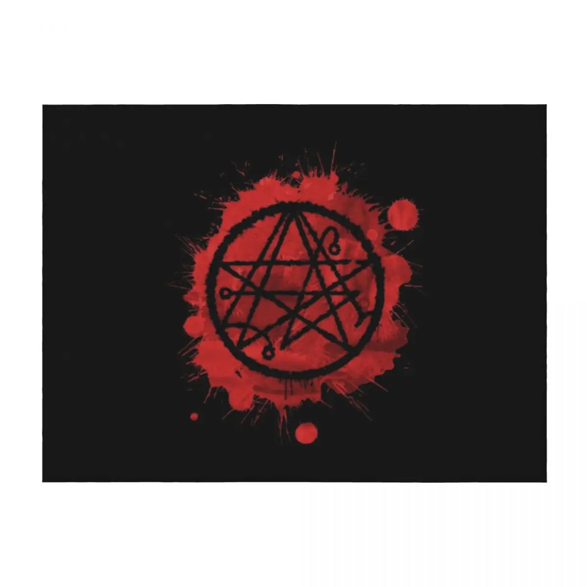 

Bloody Seal of Necronomicon - Negative Throw Blanket Picnic anime Flannel For Baby Blankets