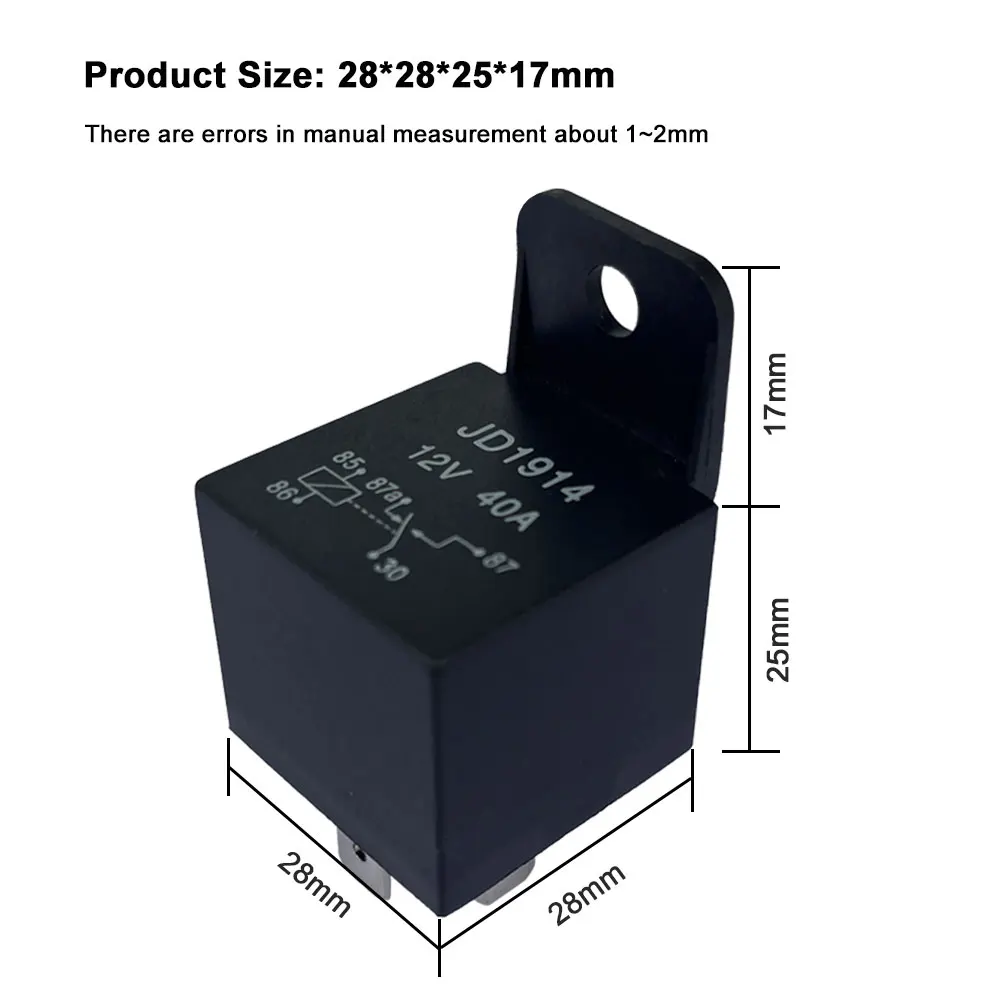 JD1914  40A  12V 24V 5Pin 1NO1NC Convert DC Automotive Lighting, Horn Universal Power Relay