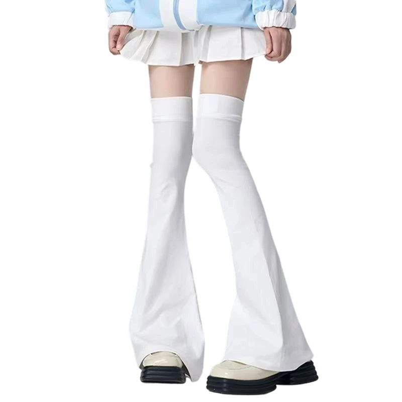 Beinsocken Schwarz Weiß Gothic Lolita Overknee-Socken Lolita Overknee-Beinwärmer Überknie-Hornförmige Manschetten