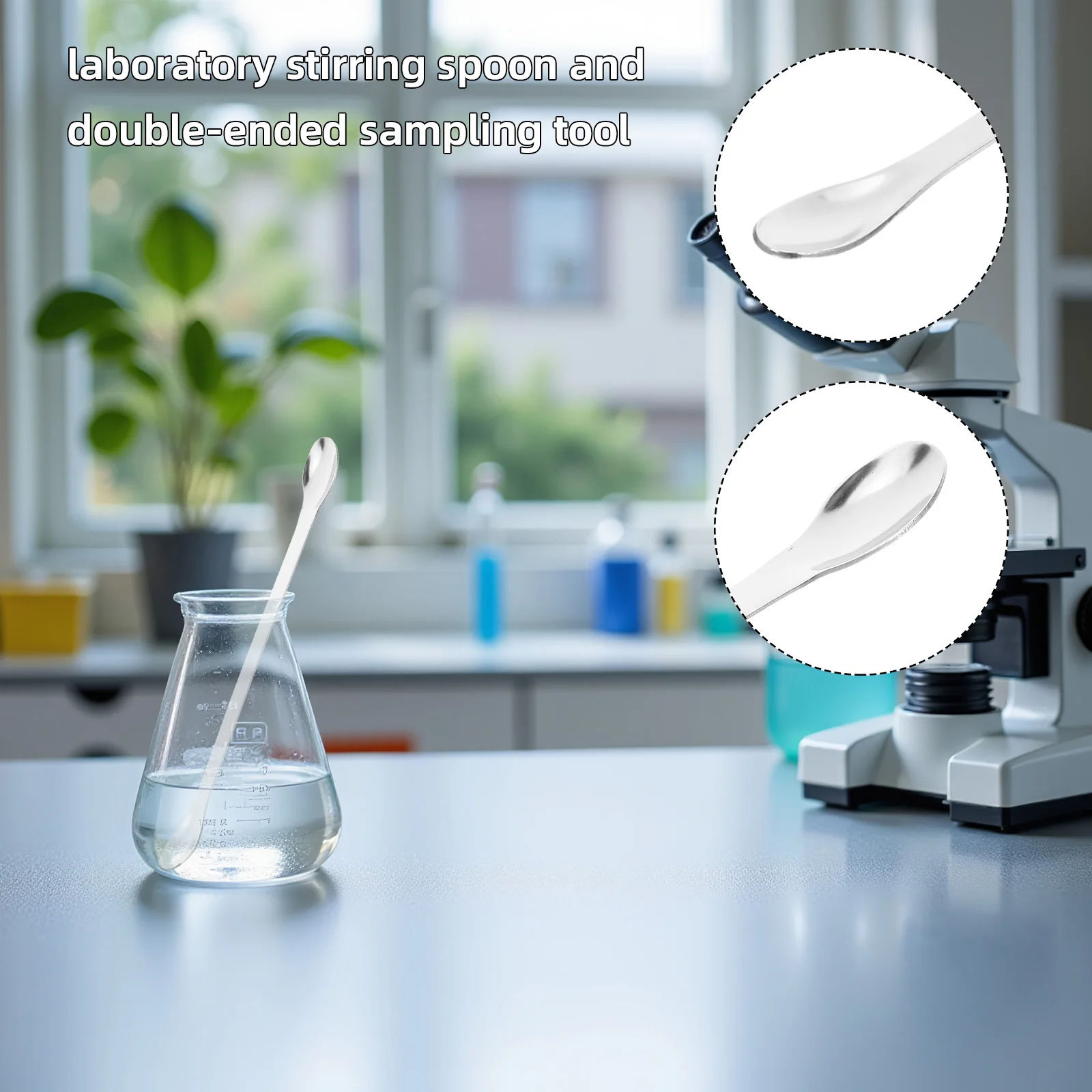 12 Pcs Lab Measuring Tools Metal Spatula Mixing Spoon Stir Silver Laboratory Stirring Spoons