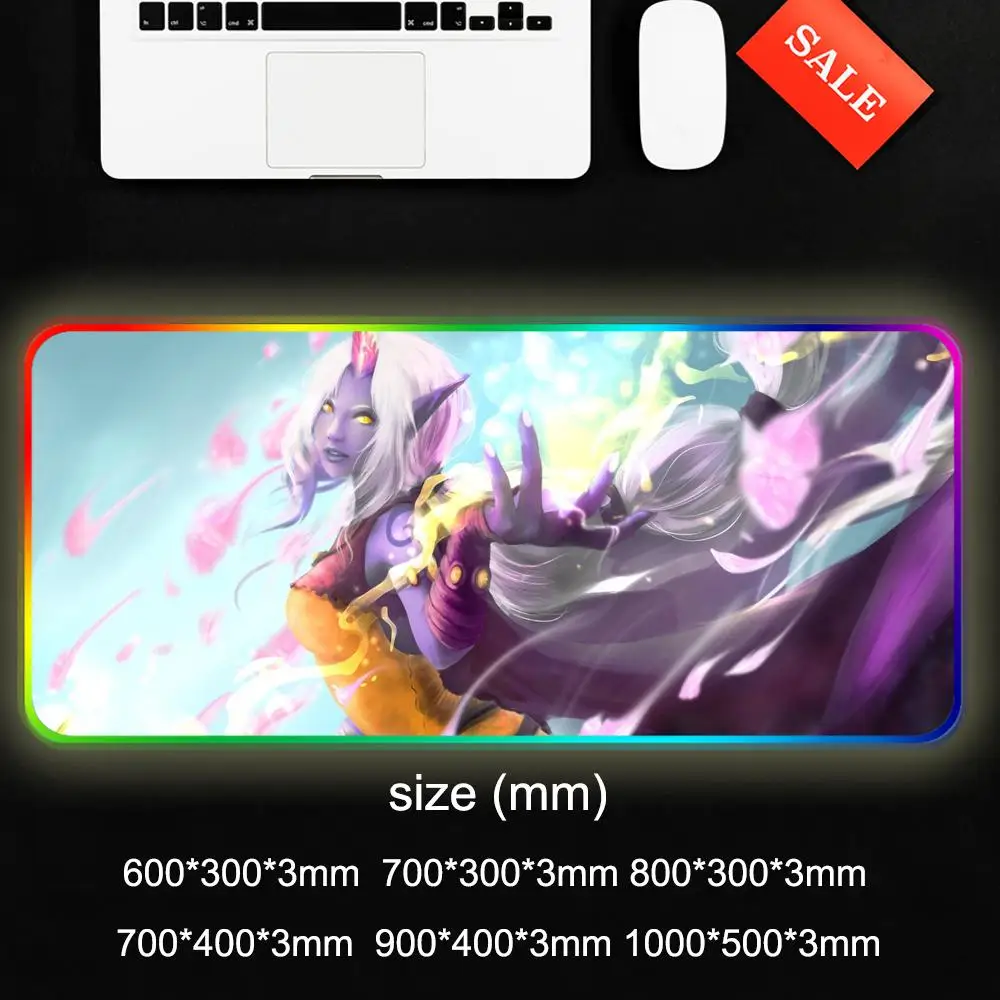 لوحة ماوس Soraka RGB لوحة ماوس ألعاب كبيرة LED وسادة مكتب الكمبيوتر لوحة ماوس مضيئة كبيرة لوحة المفاتيح الحصير الجدول البساط مع الخلفية