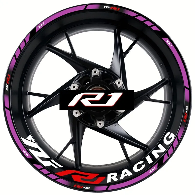 Para yamaha r1 roda adesivo aro adesivos yzf r1 logo conjunto 17 Polegada cubo de roda interior e exterior deca