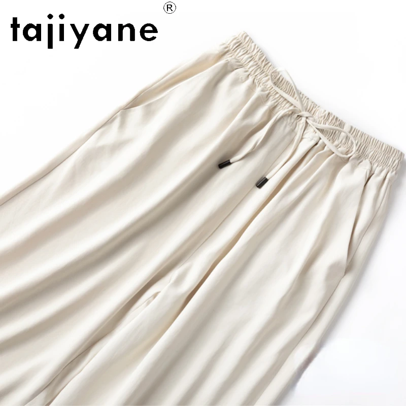 TAJIYANE 100% Natural Mulberry Silk Trousers Womens Summer 2024 Women Clothes Wide Leg Pants Loose Trouser Woman Корсет Женский