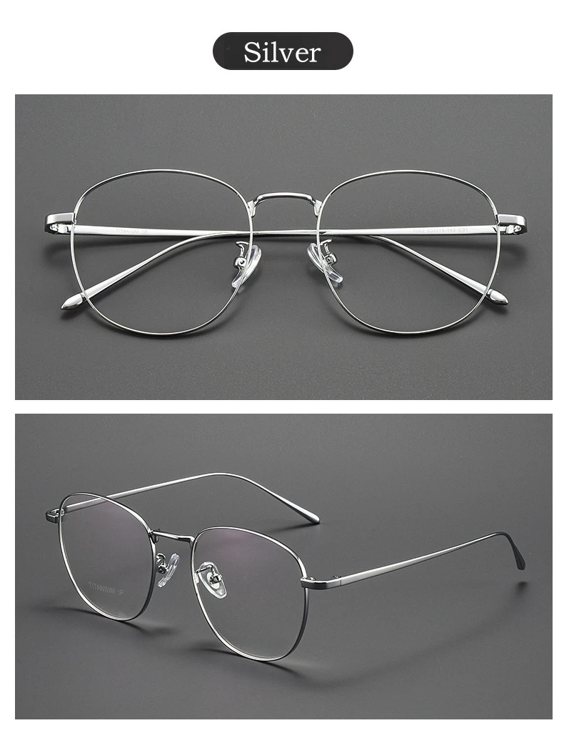 Yimaruili Mode ultraleichte Titan legierung Brillen Männer Retro Runde großes Gesicht optische Rezept Frauen Brillen Rahmen 1052 – Detail 12
