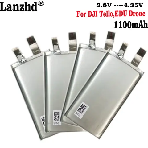 1-12pcs New 3.8V Max 4.35V 1100mAh Li-Polymer DIY Replacement Flight Battery Cell For DJI Tello ,Tello EDU Drone
