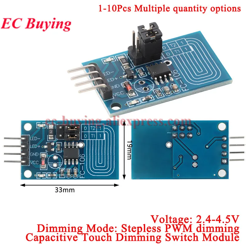 Smart Electronics Capacitive touch dimmer Constant pressure stepless dimming PWM control panel type LED dimmer switch module