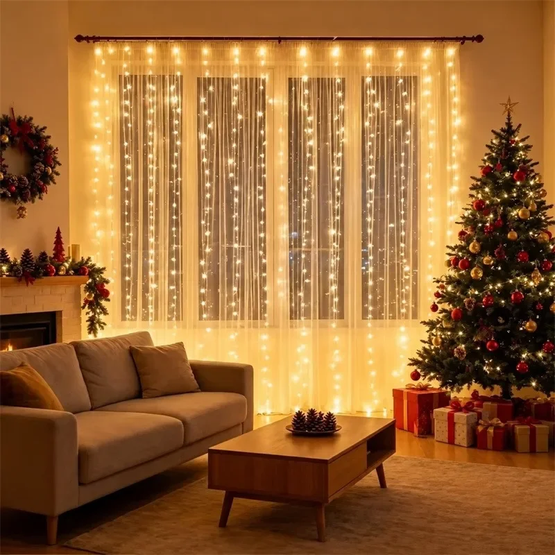 Fairy USB LED Curtain Light with Remote Control Garland Wedding Holiday Christmas Decor 8 Functions Wire Lamps