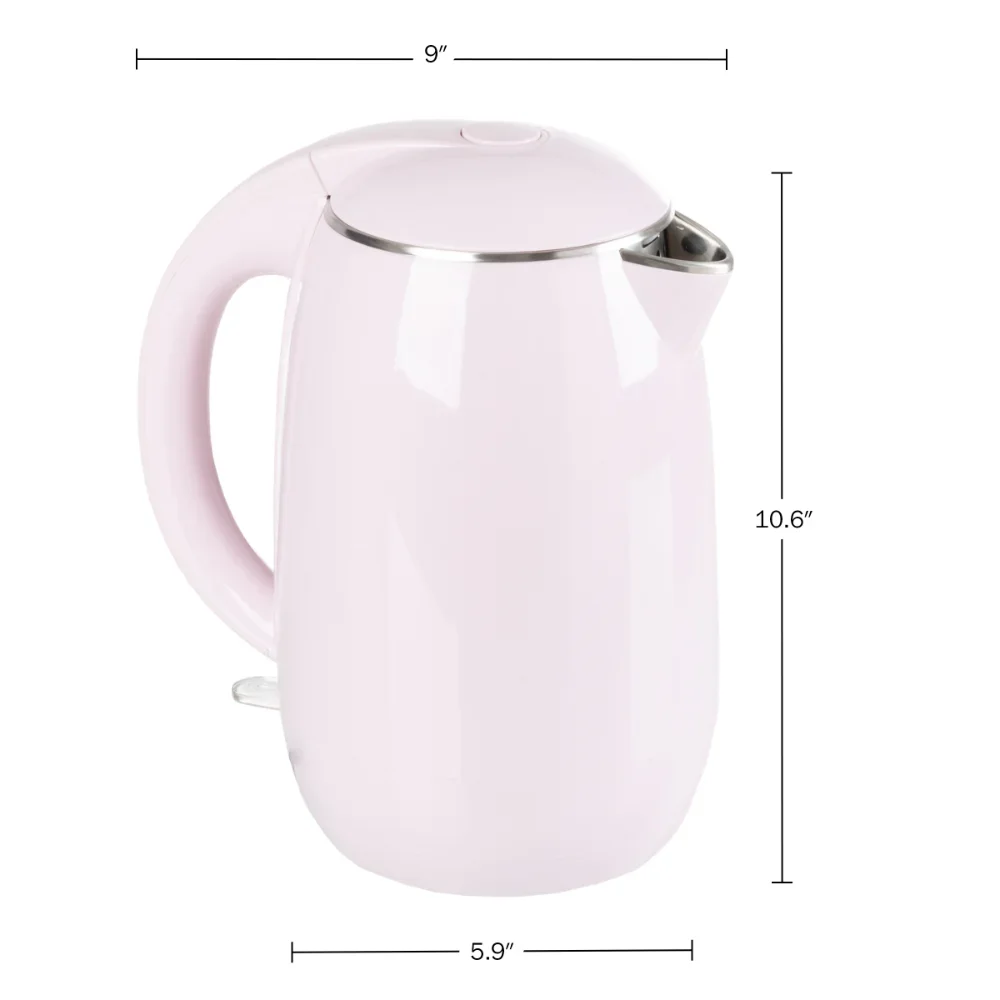 Classic Cuisine Electric Kettle - Auto-Off Rapid Boil Water Heater, Pink