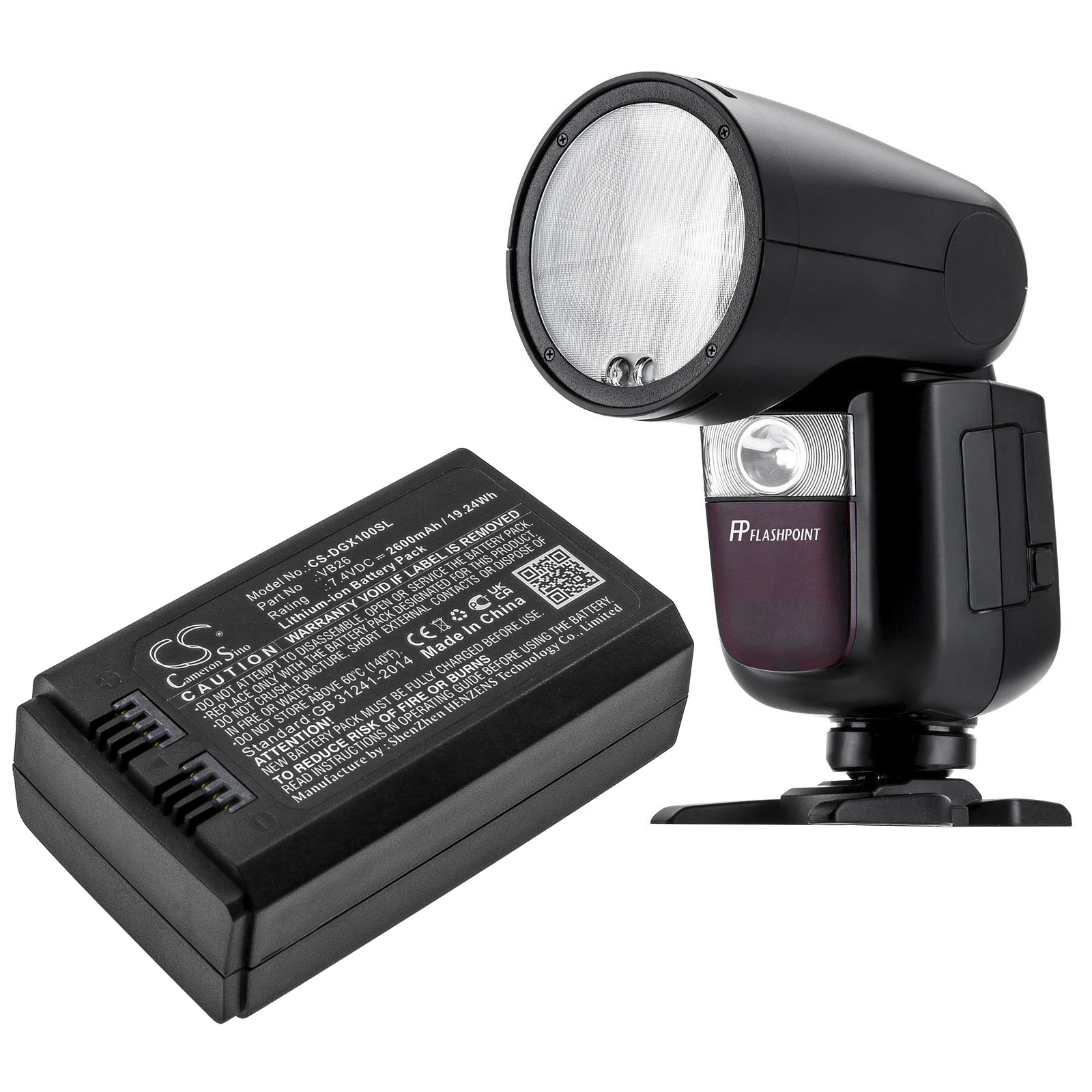 Cameron Sino Strobe Lighting 2600mAh Battery For GODOX VB26 V1