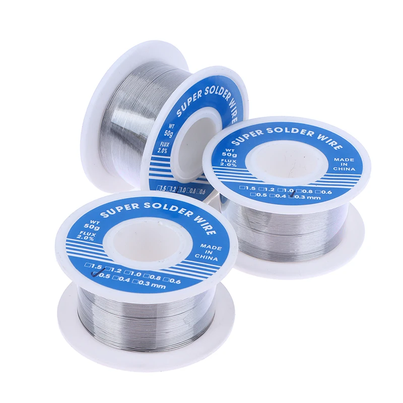 1Pc 0.3mm 0.4mm 0.5mm 50g Soldering Tin Wire Tin Melt Rosin Core Solder Wire Coil Wire Tin Soldering Wire Roll No-clean Flux