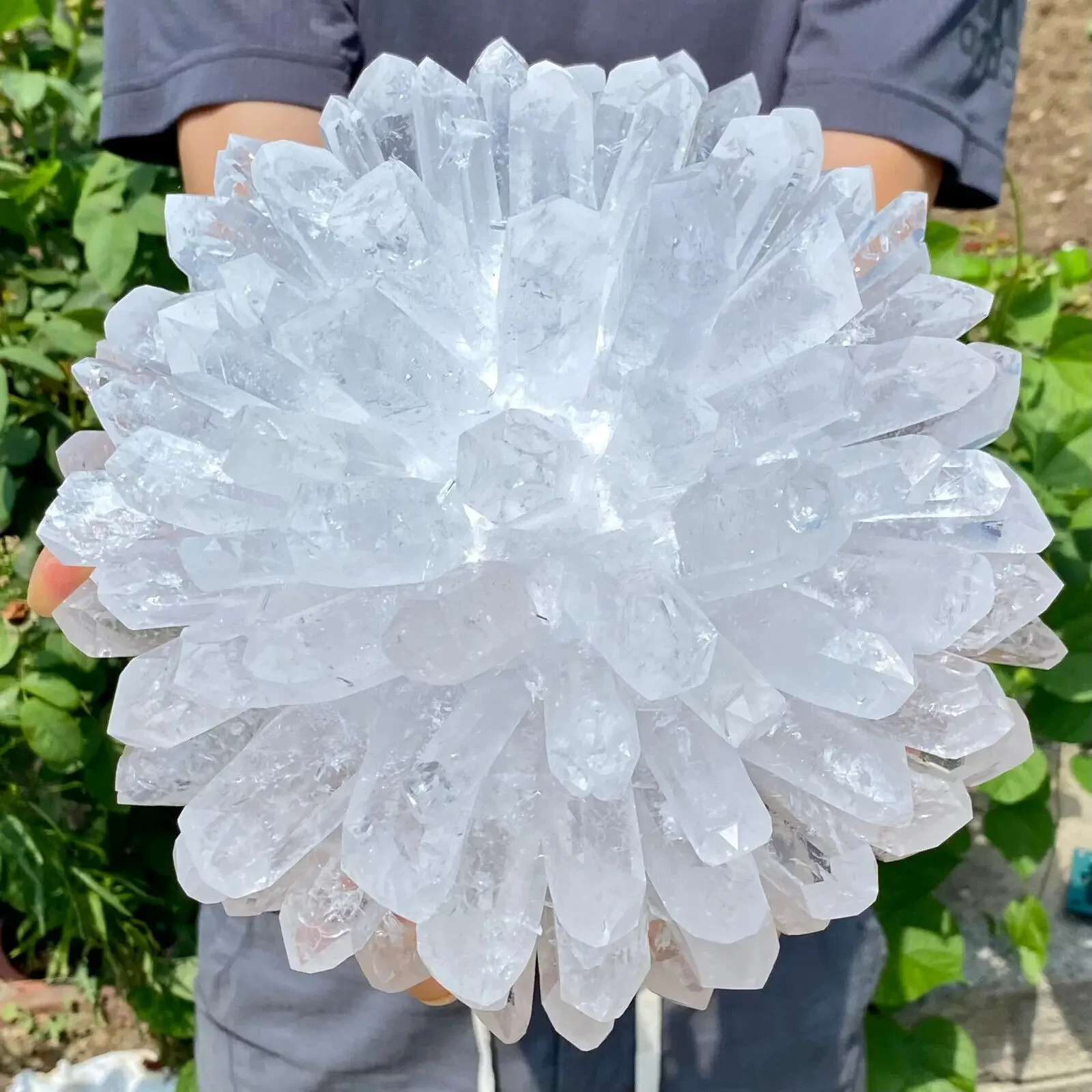 Natural white crystal cluster single point mineral specimen Healing