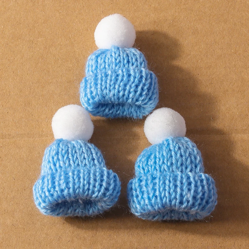 10pcs Cute Hand Knitted Hat Charms Crocheted Flower Pendants for Making Earrings Necklace DIY  Jewelry Accessories Supplies