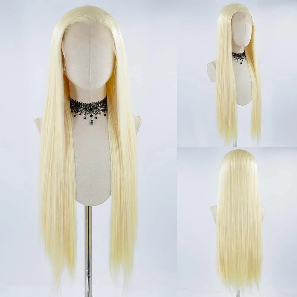 Charisma Honey Blonde Wig Synthetic Lace Front Wigs For Women Long Silky Straight Hair Heat Resistant Fiber Lace Wigs Blond