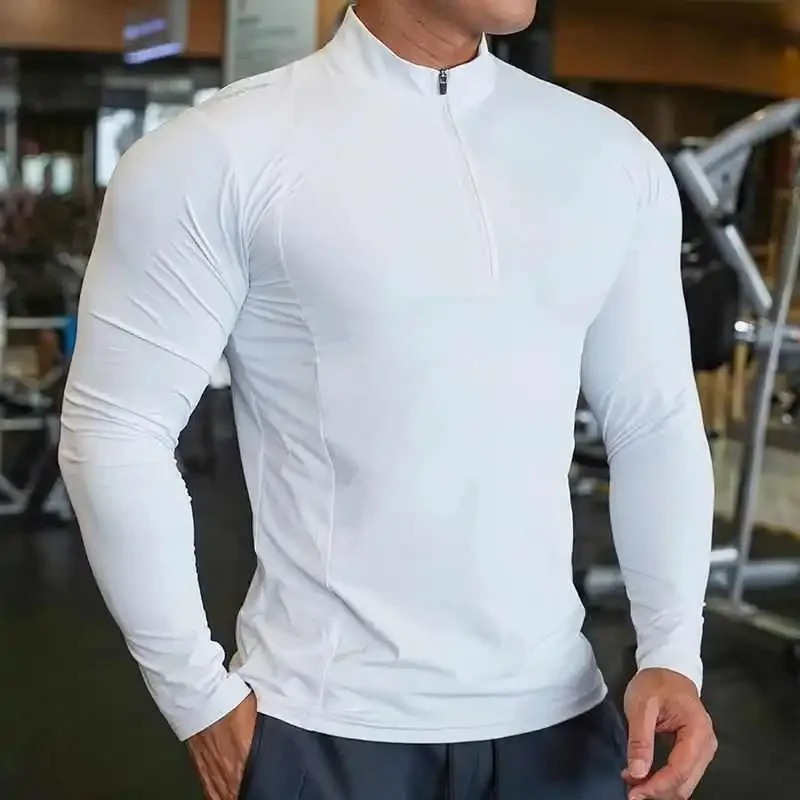 

Autumn and winter fitness tight-fitting clothes, quick-drying stand-up collar running sports half-zipper long-sleeved top