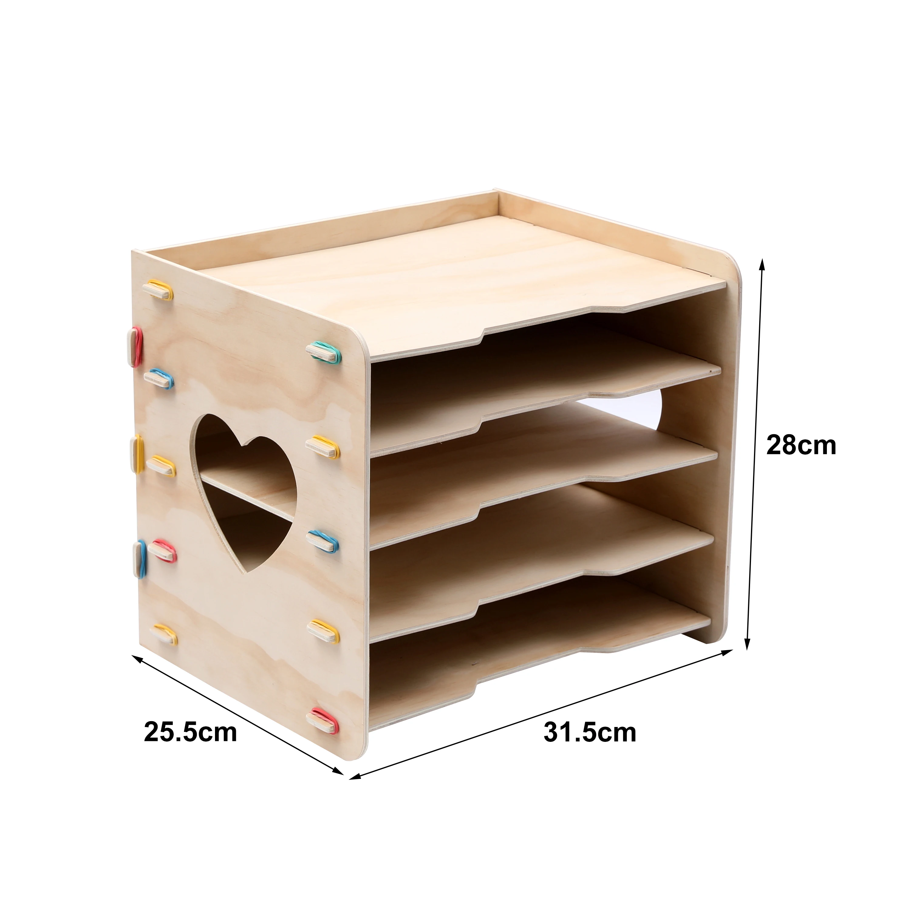 Detachable Rack Wood Modern Luxury Four-Tier Office Organizer with Large Capacity File Storage Letter Tray for Desk Living Room