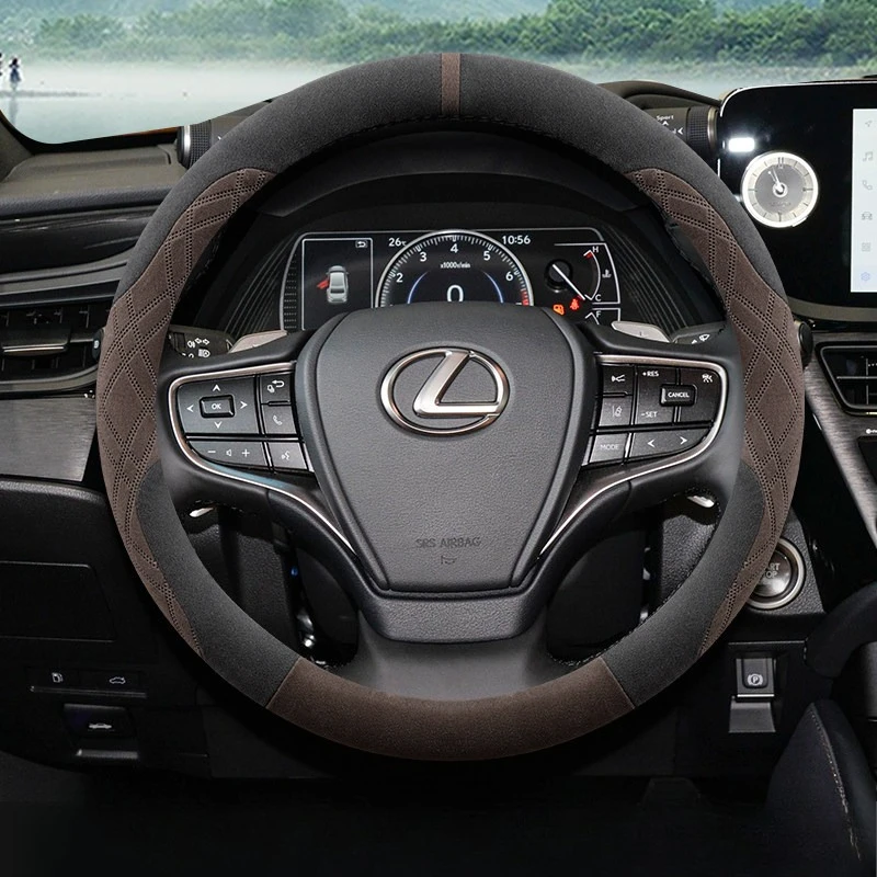Suede Car Steering Wheel Cover for Lexus Is Es Es300h Rx Lbx Es350h Rx350 Rx500h Nx350h Nx450h Lx600 Accessories 2025 2026