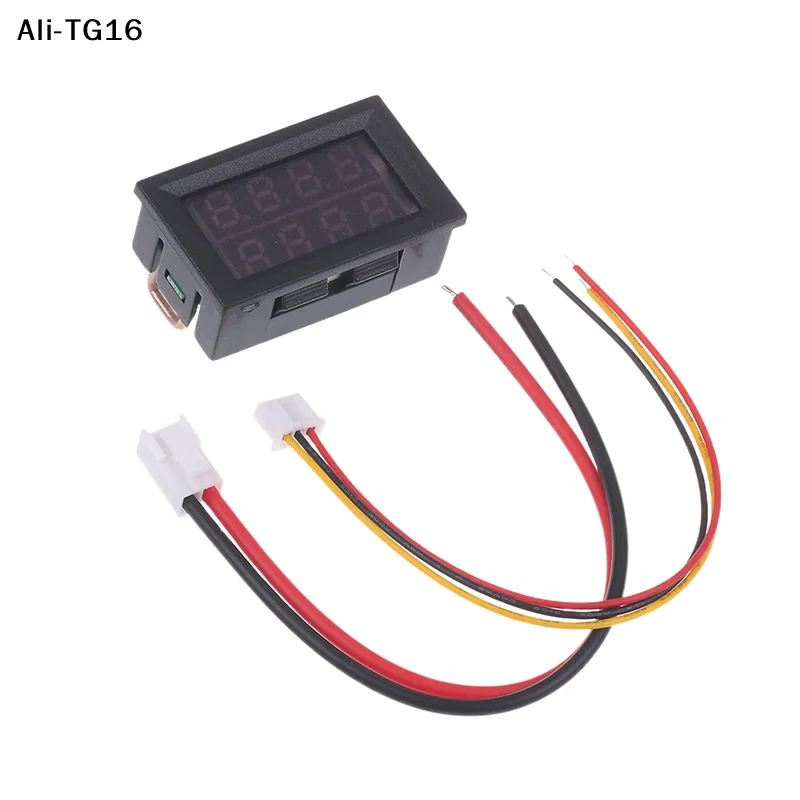 

【TG16】1Pc 2025 New 4 Digit 5 Wire Mini Digital Voltmeter Ammeter DC 100V 10A Voltmeter Ammeter Dual LED Display