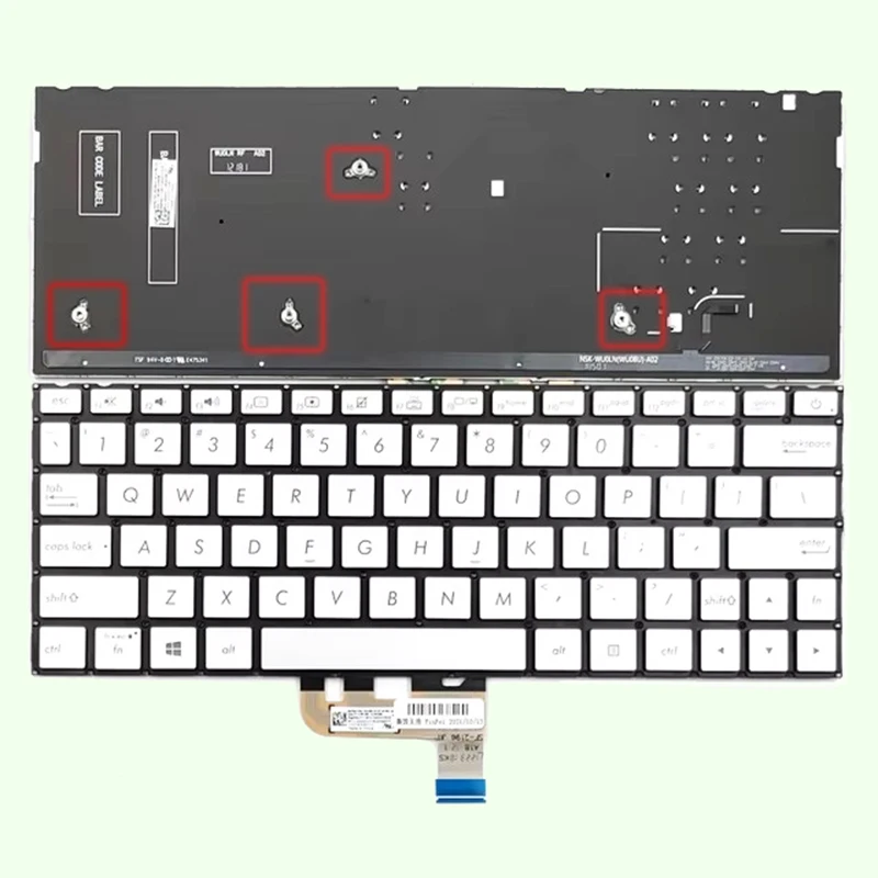 Keyboard for Asus ZenBook UX333 UX333F UX333FA-AB77 UX333FAC-XS77 UX333FN U3300F UF3300F With Backlit Blue/Silver US Layout