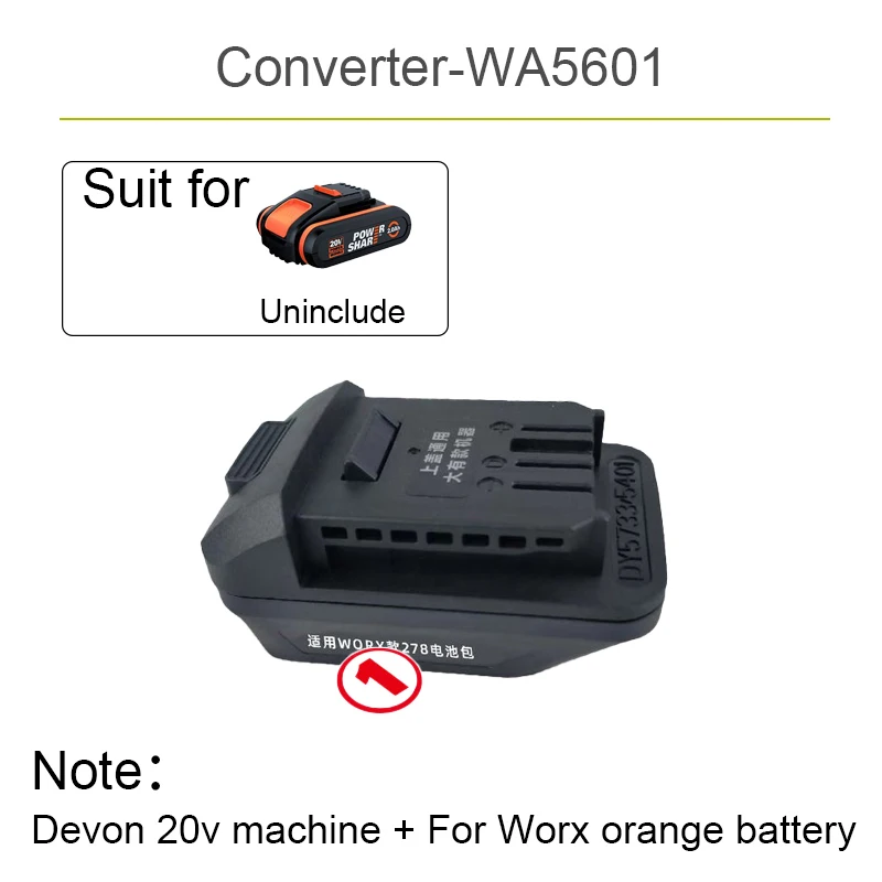 Imagem -05 - Ferramenta Elétrica Pode Usar Outra Marca Mainstream Bateria Conversor de Interface Série Wa5600 para Usuários Conveniência Devon20v