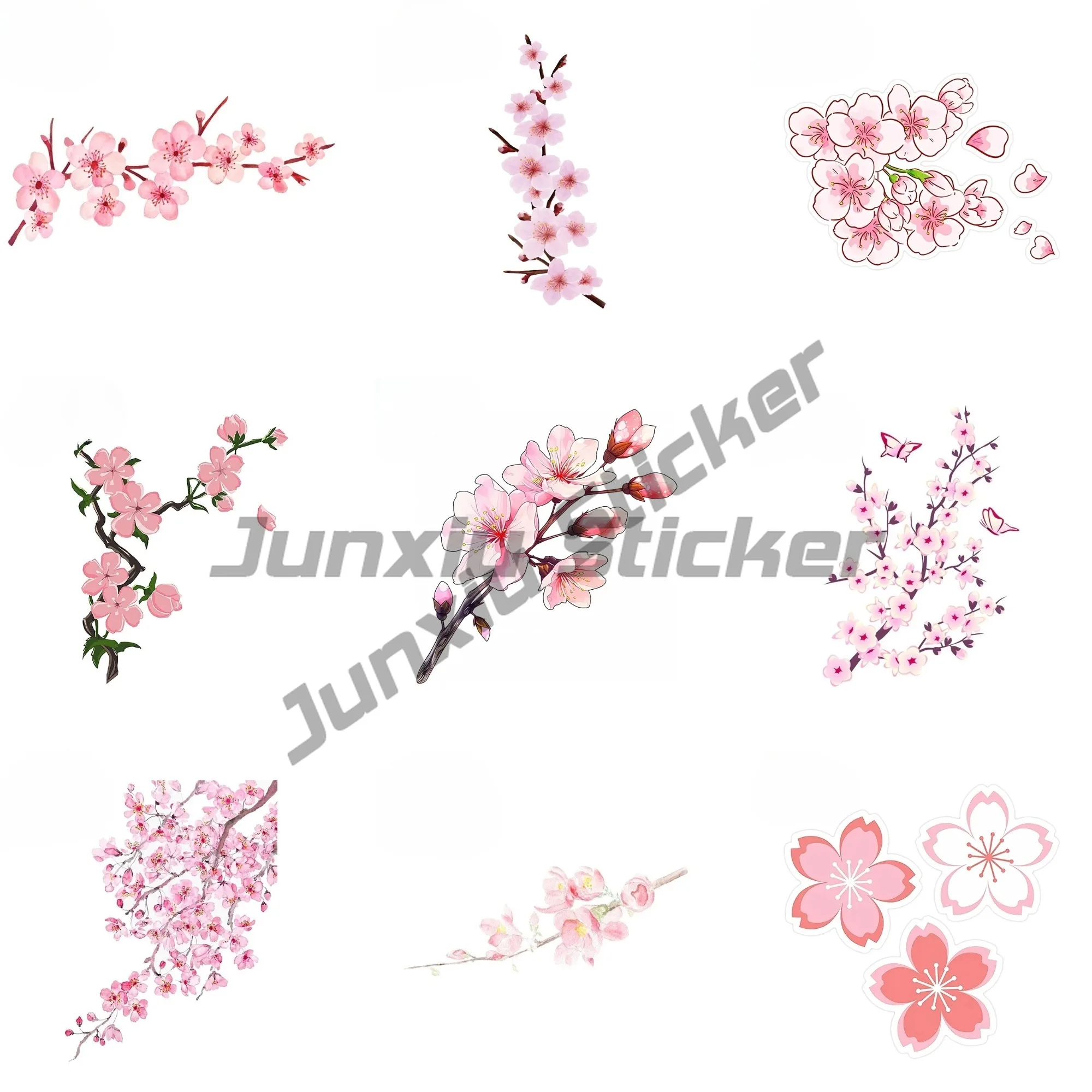

For Cherry Blossom Car Stickers Motorcycle Helmet Camper Graffiti Creative Scratch-proof Window Decal