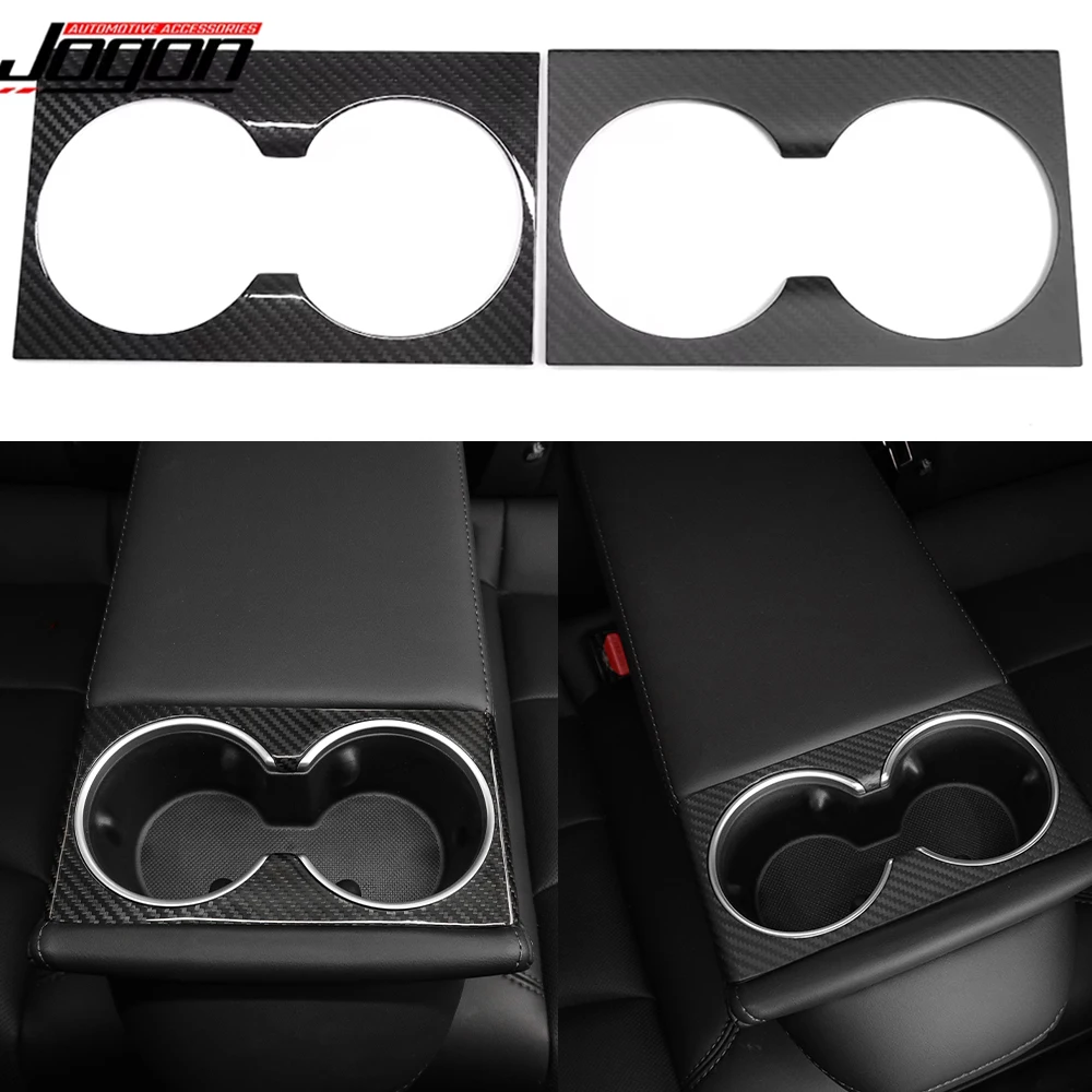 

Для Tesla Model Y 2025 Model 3 2024 2025 Центральная консоль автомобиля из углеродного волокна, держатель для чашки с водой на переднем сиденье, накладка, аксессуары