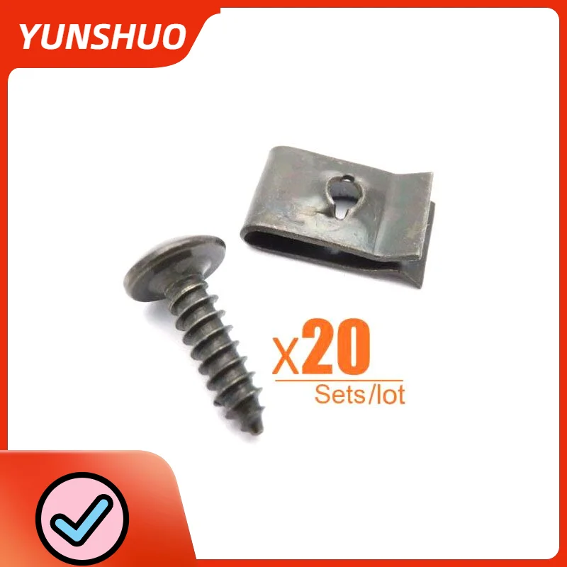 40pcs Screw Clips for Chinese GY6 Scooter 50-150 M4X15mm 11x17mm Nut metal Clip