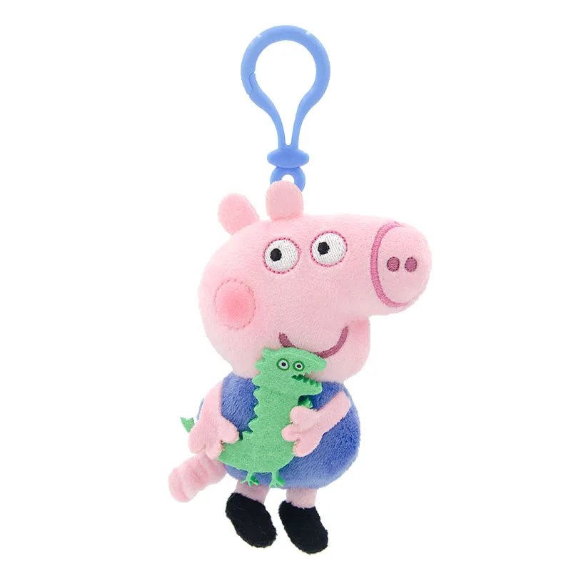 Llaveros de peluche auténticos de Peppa Pig George, llavero de alta calidad, llavero de Animal de dibujos animados, colgante de muñeca, regalos de cumpleaños para niños